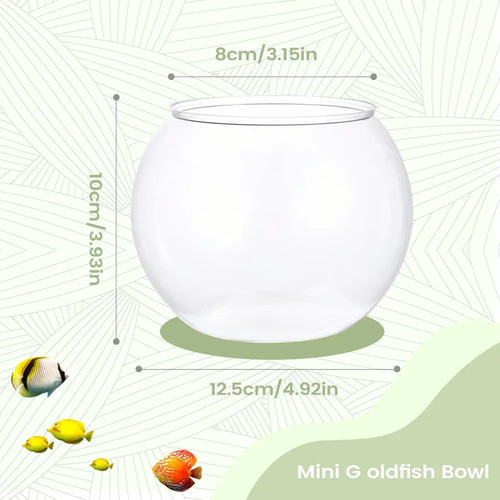 Round fish bowl clear aquarium - clear,
