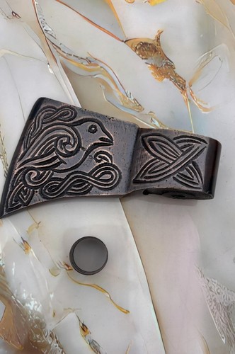 Hand carved viking - carved, bird