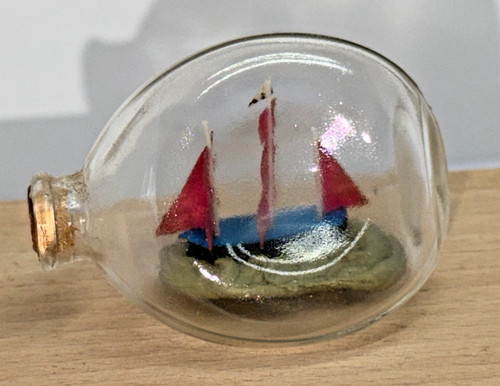 Vintage miniature ship a - in,
