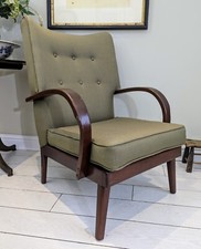 Art Deco French Armchair Fully Restored & Reupholstered Paris France Delivery Av