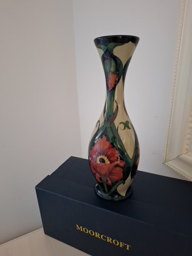 Moorcroft burslem poppy vase - burslem,