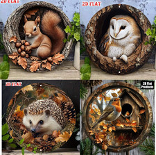 Wildlife Garden Wall Art  Metal Garden Decorations Plaques Set Of 4