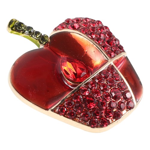 Red rhinestone brooch - red, pin