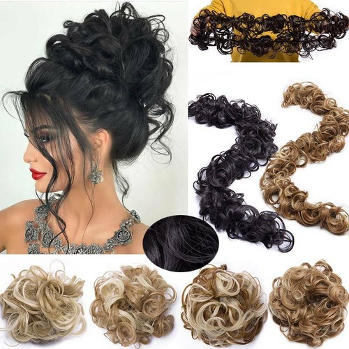 Large curly messy bun - large, hair