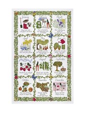 Cotton Tea Towel Ulster Weavers Gardeners Calendar 100% Cotton Green
