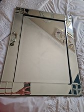 LARGE HEAVY MIRROR WITH MOSIAC STYLE CORNER DETAIL