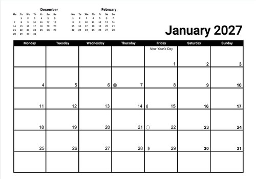 Blank calendar - a4/a3,