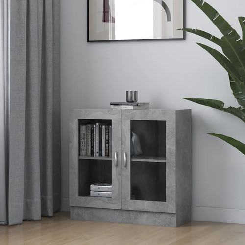 Vitrine cabinet concrete grey - vitrine,