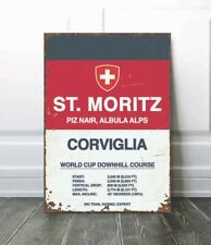 Vintage Style St Moritz  Ski World Cup Sign