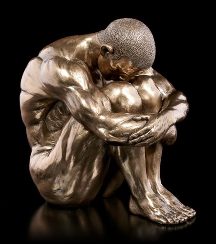 Male nude figure sitting on - nude,