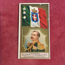 ALLEN & GINTER NAVAL FLAGS 1887cigarette card - ITALY : ADMIRAL
