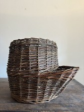 French Antique Willow Wicker Magazine Vegetable or Baguette Basket 20th Century