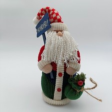 Santa Claus Figure Christmas Decoration Knitted Effect. Excellent Condition