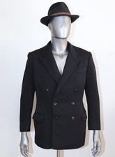 VTG French 1940s Black Wool