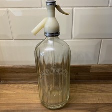 Vintage Retro Schweppes Etched Glass Soda Water Syphon Bottle