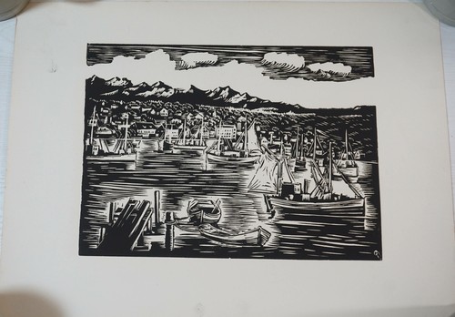 Vintage original woodcut - original,
