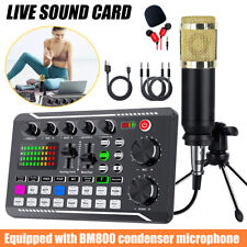 Podcast Equipment Bundle, BM-800 Mic Kit with Live Sound Card Podcast UK HOT