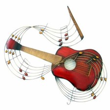 Red Guitar & Music Notes -