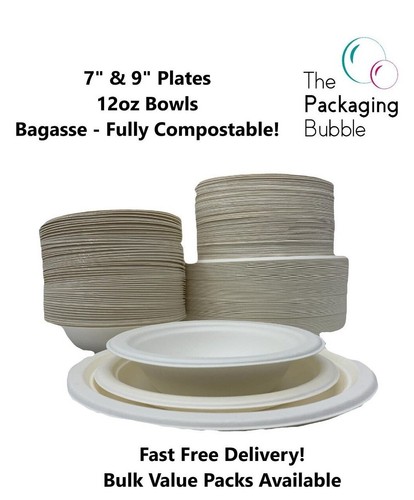 Bagasse plates bowls - bagasse,