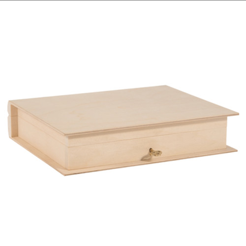 Wooden book shaped storage - storage, box