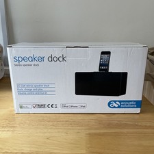 Acoustic Solutions Stereo Speaker Dock with Power Adaptor Black New In Box