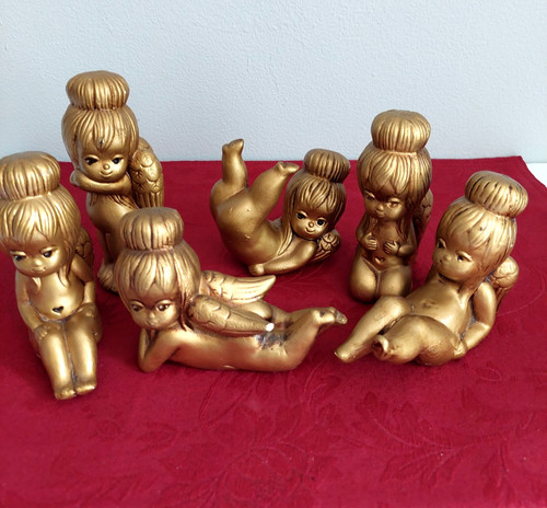 Lot vintage cherub gold - vintage,