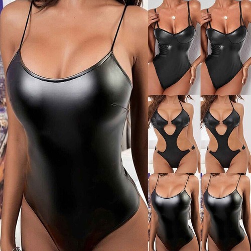 Womens sexy wet look faux - womens,