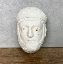 Vintage Greek Plaster Wall Mask Sculpture Head Bust