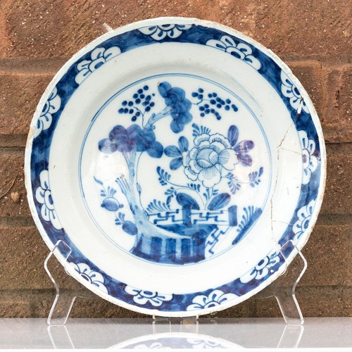 English delftware plate - english, blue