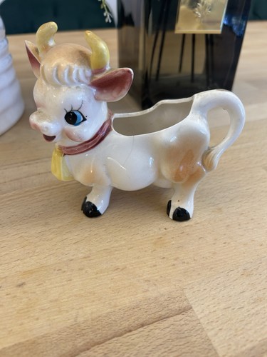 Vintage ceramic cow - vintage,