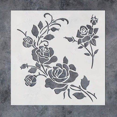30x30cm rose floral reusable - floral,