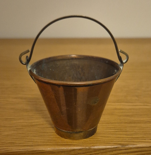 Miniature copper bucket pail - copper, bucket/pail