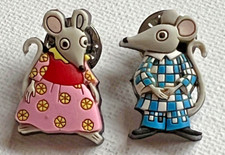 JANIE & CHARLIE MOUSE OFFICIAL BAGPUSS RUBBER PIN BADGES