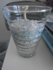 Glass Vase with wax crystals & wick:
