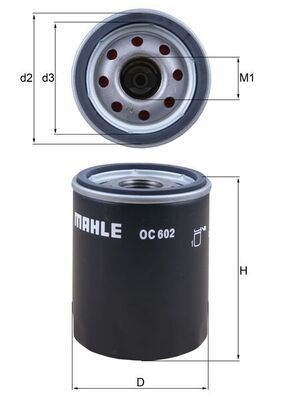 Mahle oc602 oil filter - oc602,
