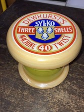 Vintage Dewhursts Sylko Yellow Ceramic Bobbin Holder - Hobbs Welch