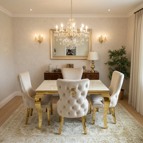 Cream gold louis dining - gold,