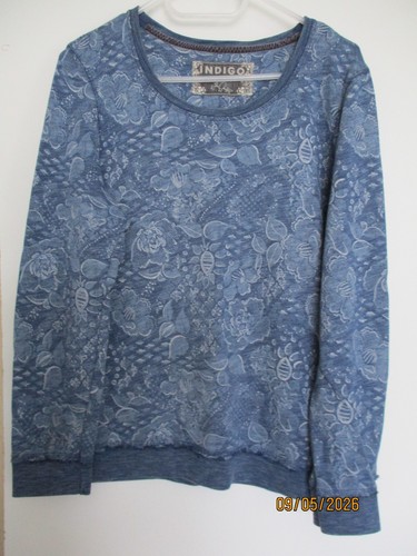 Indigo cotton poly top - m&s,