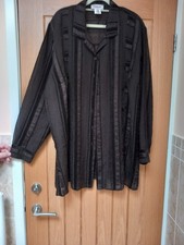 Chalou Sempre Designer Blouse Size 24/26 Brown Stripe Stunning Fully Washable