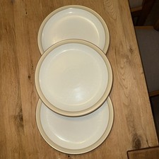 Denby Caramel Stripes 3 x Dinner Plates 10” Discontinued 