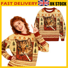 Funny Marlboro Smoking Cat Meme Ugly Christmas Sweater Perfect Holiday Gift