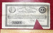 1903 Stamford, Spalding and Boston Provincial Banking Company £5 Pounds M977