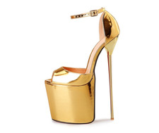 EXTREME HIGH HEEL 22cm platform sandals metal stiletto peep toe UK5-17 EU38-50