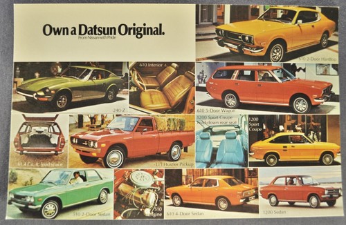 1973 datsun large postcard - datsun,