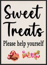 Sweet Treats Table Candy Cart Metal Sign Wedding Birthday Party Christening Gift