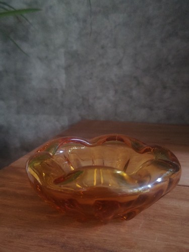 Vintage amber heavy - heavy, glass