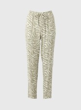 Ladies Size 16 Sage Green Animal Print Tapered Trousers Matalan Brand New
