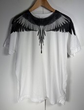 Marcelo Burlon T Shirt Mens Medium White Black County Of Milan Tribal Wings