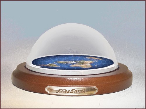 Flat earth map - dome, display