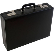 Executive Attaché Briefcase Faux Leather Case Expanding Business Office Work Bag